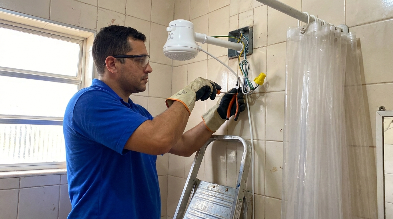 Instalacao de chuveiro eletrico residencial em Divinópolis‑MG